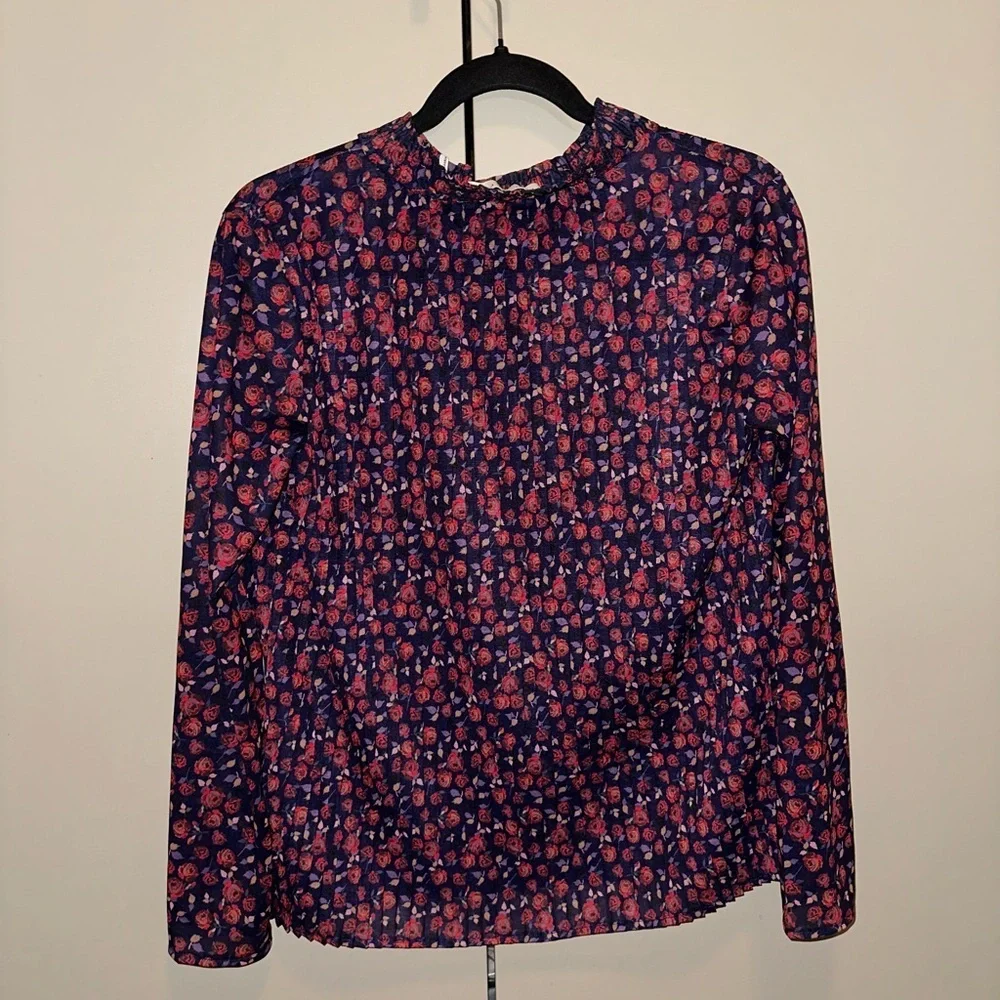 SANDRO Floral Long Sleeve Top size 0 - Picture 4 of 5